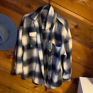 Blue XL shacket from Amazon